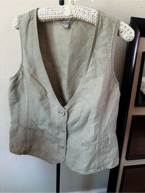 J. Jill Olive Green Cotton Vest